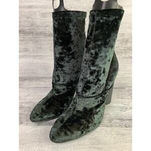 3.1 Phillip Lim Womens Size 10 Black Velvet Ankle Boots With Chunky Heel